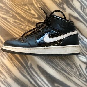 Jordan 1s Black Glitter Shoes